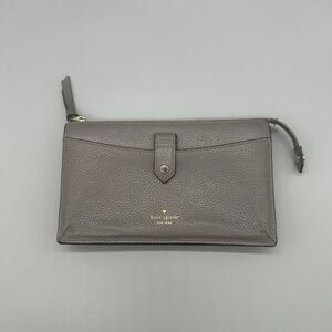 Kate Spade Jackson Crossbody Bag Gray Pebbled Leather Wallet Clutch NO STRAP